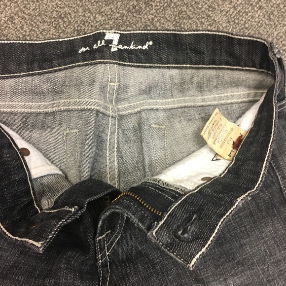 7 For All Mankind Black Grey Bootcut Jeans Denim - Picture 8 of 10